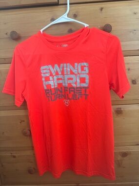 Under Armour Red-Orange HeatGear Loose Athletic Tee